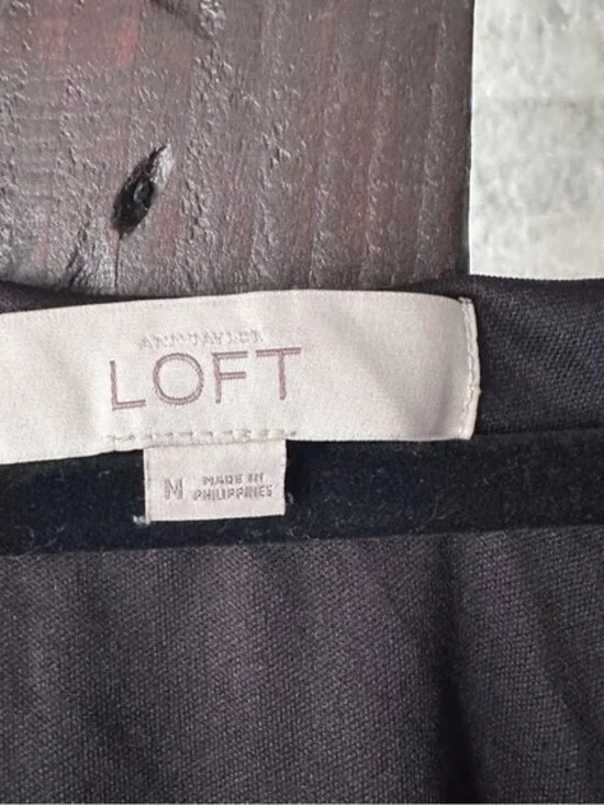 LOFT Black Cream Tribal Boho Jersey Cap Sleeve Dress Size M - Picture 2 of 6